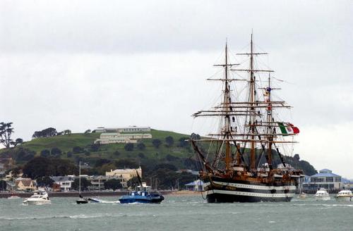 The Italian Navy Ship the Amerigo Vespucci sails i