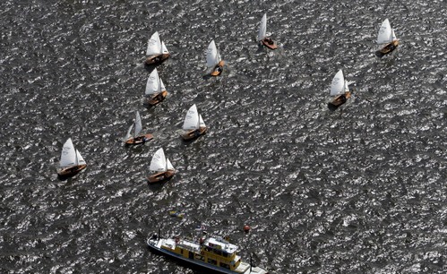 Sailboats are seen during the 77th editi